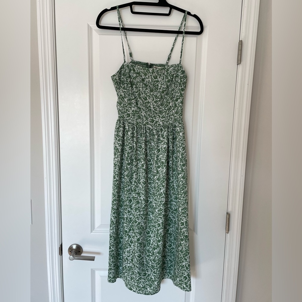 Goodthreads Green and White Floral Midi Dress